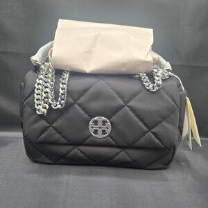 Tory Burch Willa Nylon Small Adjustable Shoulder Bag Black